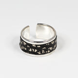 Bague en Cuir Noir et Doré Clair