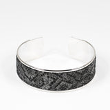 Bracelet en Cuir Gris et Noir Effet Serpent