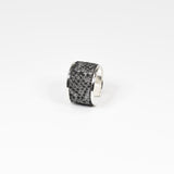 Bague en Cuir Gris et Noir Effet Serpent