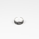 Bague en Cuir Gris et Noir Effet Serpent