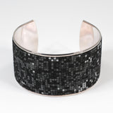 Bracelet en Cuir Noir, Gris Clair et Foncé