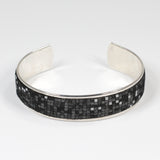 Bracelet en Cuir Noir, Gris Clair et Foncé