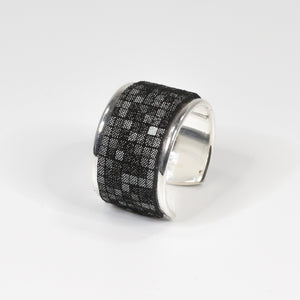 Bague en Cuir Noir, Gris Clair et Foncé