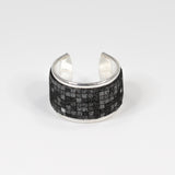 Bague en Cuir Noir, Gris Clair et Foncé