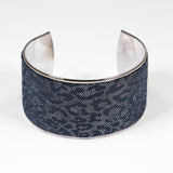 Bracelet en Cuir Bleu Léopard