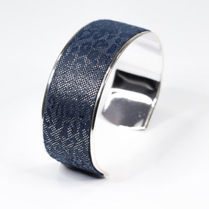 Bracelet en Cuir Bleu Léopard