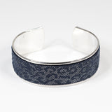 Bracelet en Cuir Bleu Léopard