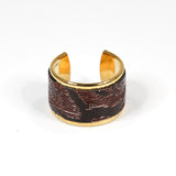 Bague en Cuir Marron Glacé