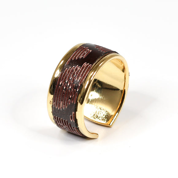 Bague en Cuir Marron Glacé