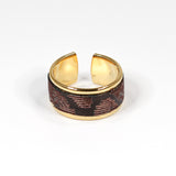 Bague en Cuir Marron Glacé