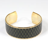 Bracelet en Cuir Vert Foncé Effet Serpent