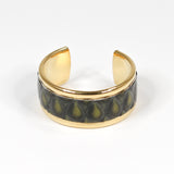 Bague en Cuir Vert foncé Effet Serpent