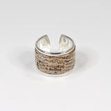 Bague en Cuir Beige Effet Tissu