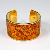 Bracelet en Cuir Orange Tacheté Rouge