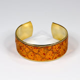 Bracelet en Cuir Orange Tacheté Rouge