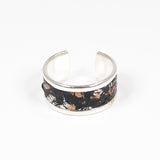 Bague en Cuir de Serpent Noir Tacheté