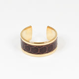 Bague en Cuir de Serpent Marron Foncé