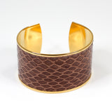 Bracelet en Cuir de Serpent Marron Clair