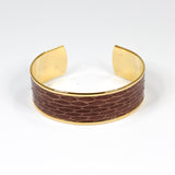 Bracelet en Cuir de Serpent Marron Clair