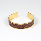 Bracelet en Cuir de Serpent Marron Clair