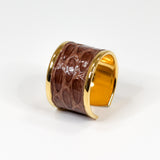 Bague en Cuir de Serpent Marron Clair