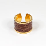 Bague en Cuir de Serpent Marron Clair