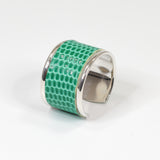 Bague en Cuir de Lézard Vert