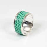 Bague en Cuir de Lézard Vert