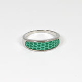 Bague en Cuir de Lézard Vert