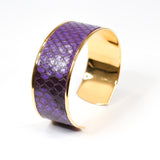 Bracelet en Cuir de Python Violet et Noir