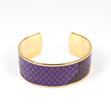 Bracelet en Cuir de Python Violet et Noir