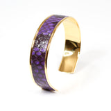 Bracelet en Cuir de Python Violet et Noir