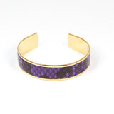 Bracelet en Cuir de Python Violet et Noir