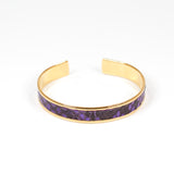 Bracelet en Cuir de Python Violet et Noir