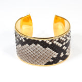 Bracelet en Cuir de Python Noir et Blanc