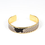 Bracelet en Cuir de Python Noir et Blanc