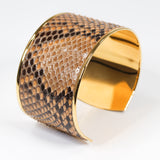 Bracelet en Cuir de Python Marron Clair