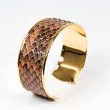 Bracelet en Cuir de Python Marron Foncé