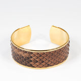 Bracelet en Cuir de Python Marron Foncé