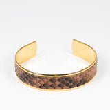 Bracelet en Cuir de Python Marron Foncé