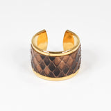 Bague en Cuir de Python Marron Foncé