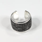 Bague en Cuir Gris Métal