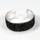 Bracelet en Cuir Noir, Gris Clair et Foncé