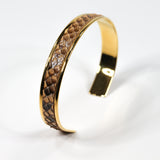 Bracelet en Cuir de Python Marron Clair