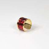 Bague en Cuir de Serpent Rouge et Noir