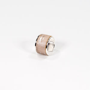 Bague en Liège Rose Poudré et Argent